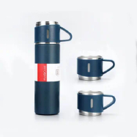 Hot sale customized LOGO 304 stainless steel vacuum cup set business style vacuum flask gift set