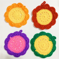 【首爾先生mrseoul】韓國製 純手工編織 菜瓜布-圓形花花造型 顏色隨機出貨(氣炸過建議用這款)