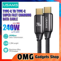 USAMS 240W Type-C to Type-C Super Fast Charging Zinc Alloy Data Cable PD3.1 5A/48V For Samsung Oppo