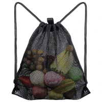 Heavy Duty Mesh Drawstring Backpack Bags Multifunction Ventilated Bag for Soccer ball, Gym Sports Equipment Storage Beach Toys o