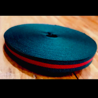 Webbing Tape bahan Polyester, warna merah & hijau,  28 yard
