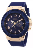 Guess Guess W0247G3﻿ - Jam Tangan Pria - Rosegold - Blue Rubber Strap