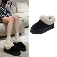 【0101】雪靴 溫暖鋪毛厚底保暖踝靴(黑)
