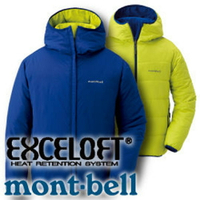 【Mont-Bell 日本 Thermalad Parka男 雙面化纖外套 黃綠/墨藍】 1101409/雙面外套