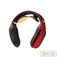 [快]SKG 智能時尚輕薄設計多段式頸椎熱敷按摩器 尊爵紅-4098