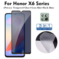 ฟิล์มกระจกนิรภัย 3‑in‑1 สำหรับหน้าจอและด้านหลังโทรศัพท์ Honor X6C/X6B/X6A พร้อมเลนส์กล้อง