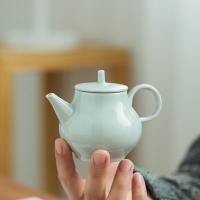 青灰系列小茶壺 日式人文陶瓷 簡約家用潮汕功夫茶具單泡茶壺1入