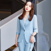 西裝外套休閒西服-雪紡薄款中袖免燙女外套3色74co18【獨家進口】【米蘭精品】