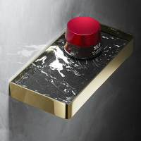 金色黃銅大理石墻上鏡前置物架收納架壁掛浴室極簡一字隔板臺