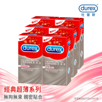 【Durex杜蕾斯】 超薄裝更薄型保險套 10入x6盒（共60入）