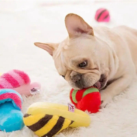 {DLGIFJIE} Pet Toys Squeaker Plush Slipper Shaped Puppy Dog Sound Chew Play Toys for Dog Cats Funny
