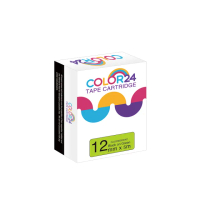 【Color24】for Brother TZ-D31/TZe-D31 螢光綠底黑字 副廠 相容標籤帶_寬度12mm(適用 PT-H110 / PT-300)