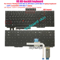 New US No-frame no-backlit Keyboard For IBM Lenovo Thinkpad E15 Gen 2,E15 Gen 3,E15 G4 series laptop