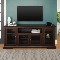 Glass Door Storage TV Console for TVs up to 80 Inches, 70 Inch,TV cabinet
