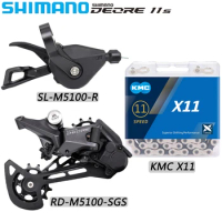 SHIMANO DEORE M5100 11 Speed Derailleur for MTB Bike SL-M5100-R Right Shift Lever KMC X11 Chain Original Bicycle Parts