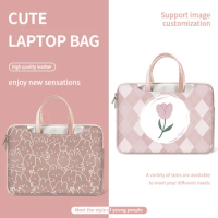 Laptop Sleeve PU Bag Pink Carrying Bag 13"14"15"17"Bag For Macbook/HP/Asus/Acer/Lenovo Multifunction INS Laptop Case Accessorie