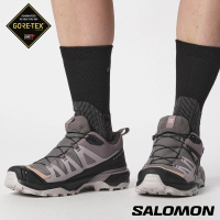 【salomon官方直營】女 X ULTRA 360 Goretex 低筒登山鞋(李子紫/幻灰/棕)