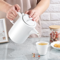 陶瓷瘦高茶水分離泡茶高顏值家用帶蓋大容量防爆耐高溫純色冷水壺