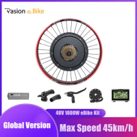 PASION E BIKE Conversion Kit Fat Bike 1000W Motor Wheel For Bicycle Hub Motor Electric Bike Conversion Kit 20'' Red 26'' Black