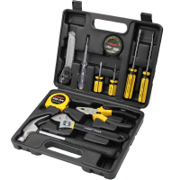 Tool set for home daily repairs, household repair hardware kit, including pliers, hammer, wrench, an