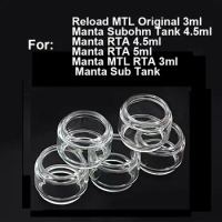 5PCS Bubble Fat Glass Tube For Reload MTL Original 3ml Manta RTA Manta MTL RTA Manta Subohm Tank Glass Container Tank