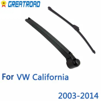 Wiper 16'' Rear Wiper Blade &amp; Arm Set Kit For VW California 2003-2014 Windshield Window 2013 2012 2011 2010 2009 2008 2007