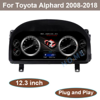 Car LCD Cluster Instrument Multimedia Dashboard Modification For Toyota Alphard 2008-2018 Speedmeter Digital Cockpit Panel