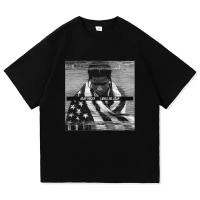 Áo thun nam hằng ngày phong cách Asap Rocky, mẫu mới tay ngắn cổ tròn, in họa tiết, kiểu pullover, p