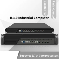 H110-6 Electric 4 Gigabit Optical Studio Soft Routing i3-6300/i5-6400/i7-7700 Industrial Computer Edge Computing