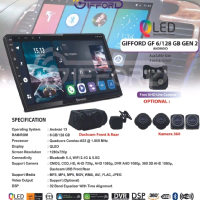 GIFFORD HEAD UNIT ANDROID GF 1K QLED 6/128GB Gen 2 Android 9 / 10 Inch TV Android Mobil By Megacars