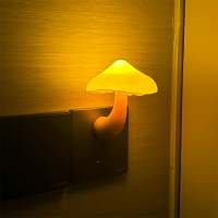 會發光的蘑菇小夜燈 LED插電式床頭睡眠燈起夜氛圍燈生日/聖誕禮物【淘夢屋】