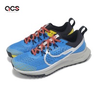 Nike 野跑鞋 Wmns React Pegasus Trail 4 女鞋 藍 黃 銀 戶外 抓地 運動鞋 DJ6159-401
