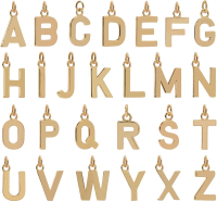 18K Gold Filled A-Z Alphabet Letters Charms26Pcs Initial A-Z Alphabet CharmsBracelet Necklace Earrin