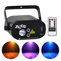 AUCD Mini Remote Galaxy Star Red Green Laser Light 9W RGB LED Lamp Disco DJ Home Party Show Beam Projector Stage Lighting W100RG