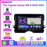 NAVICAR 2din Android10 Car Radio For Toyota Camry VIII 8 XV70 2020-2021 GPS Navigation Android Audio Carplay Stereo Receiver DSP