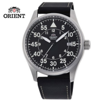 ORIENT 東方錶 WATER RESISTANT 100m系列 飛行機械錶 皮帶款 黑色 RA-AC0H03B - 42.4mm