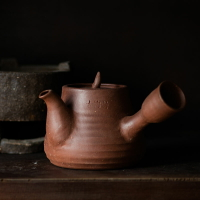 煮茶壺日式柴燒砂銚玉書煨潮州功夫茶具電陶爐多年紅泥側把急須壺