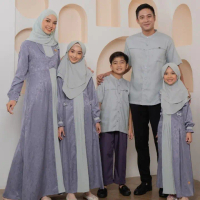 NIBRAS SARIMBIT 2023 KHAWLA GAMIS ANAK WARNA VIOLET DAN RUSTIC BROWN