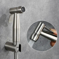 High Quality Stainless Steel Toilet Hand held Bidet faucet set ,Diaper Sprayer,Shower Shattaf Bidet Spray with holder 1.5m hose