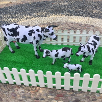 仿真奶牛模型動物擺件兒童玩偶玩具超市牧場場景裝飾美陳迷你奶牛