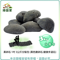 【綠藝家】黑卵石 1吋 3公斤分裝包 (黑色鵝卵石.健康步道石)