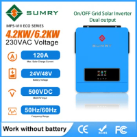 SUMRY 4.2/6.2KW ON/off gird solar inverter off grid 24V 220V Pure Sine Wave MPPT Solar Charge Support Lithium LiFePo4 battery