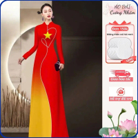 Áo Dài Sao Vàng Việt Nam Loang Màu Đủ Size S/M/L/XL/2XL/3XL/4XL/5XLVN COD