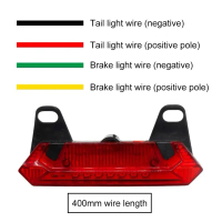 E-bike Tail Light DC 36-60V Night Cycling Safety Warning Lamp Waterproof LED Electric Bike Warning L