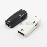 by dhl or ems 50pcs HDMI-Compatible TO VGA Adapter,HDMI-Compatible Female to VGA Female 1080p Video Converter Adapter Wi
