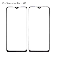 2PCS For Xiaomi mi Poco M3 Front LCD Glass Lens touchscreen POCO m 3 Touch screen Panel Outer Screen Glass without flex