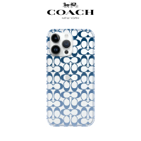【COACH】iPhone 14 Pro Max 精品手機殼 漸層藍經典大C(保護殼/手機套)