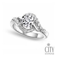 【City Diamond 引雅】『時尚公主』天然鑽石30分白K金戒指 鑽戒