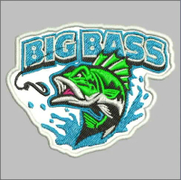 EMBLEM PATCH BORDIR FISHING BIG BASS KUALITAS TINGGI - DH