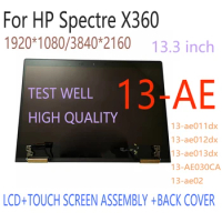 13.3'' Screen For HP Spectre X360 13-AE 13-AE015D 13T-AE L07270-001 LCD Display Touch Screen Upper Part FHD 1920*1080Full Screen